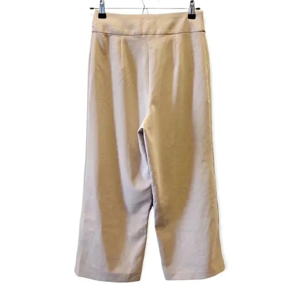 Dynamite High Rise Wide Leg Cropped Trouser Pants Tan Beige  XS NWT - Picture 2 of 15